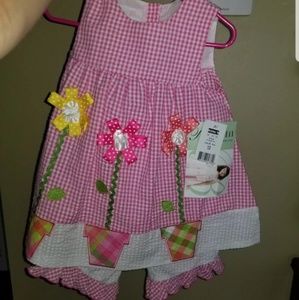 Nwt Bonnie Baby Seer sucker 12 month outfit